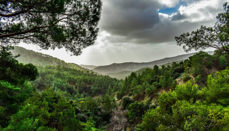 Wanderweg mit Aussicht im Tróodos-Gebirge auf Zypern